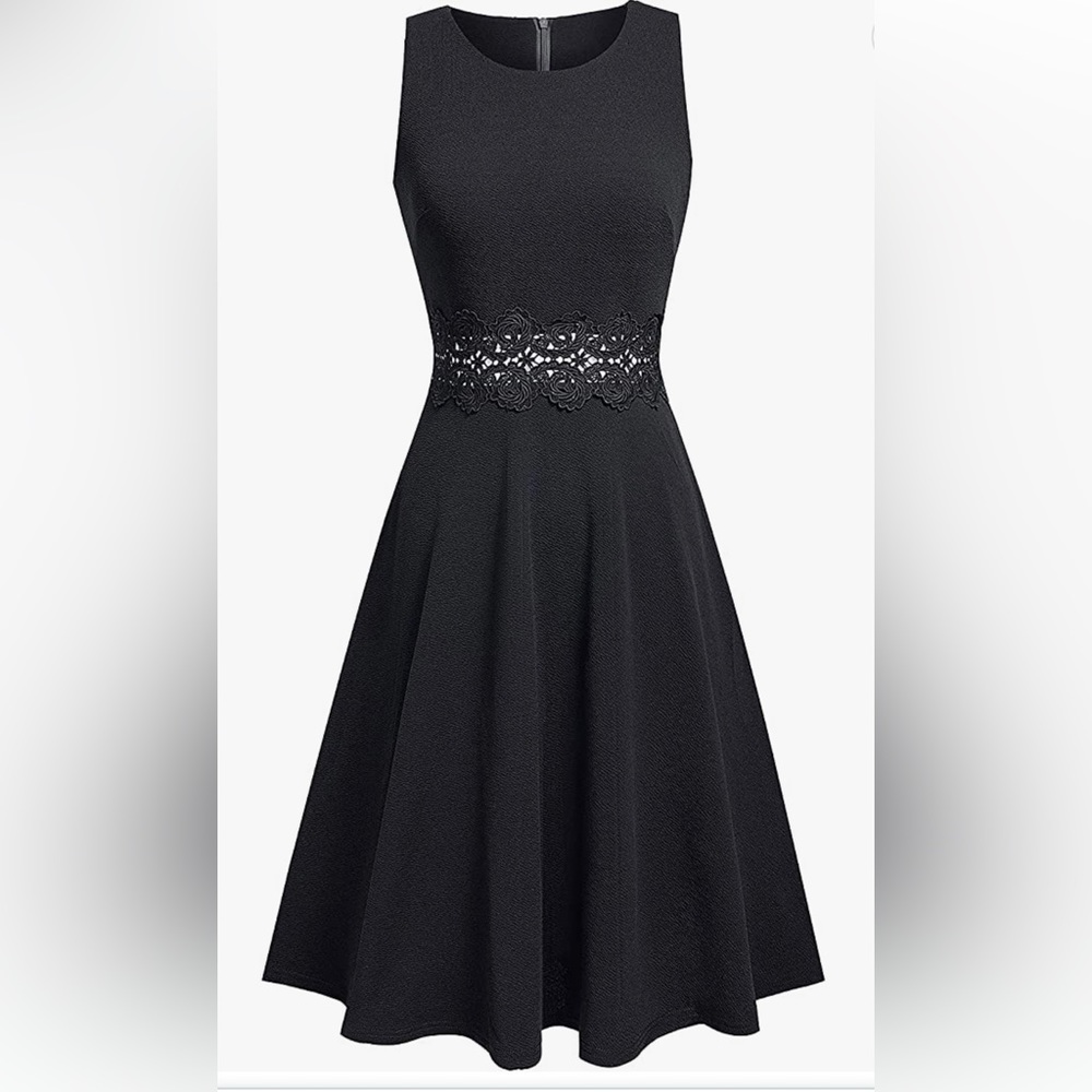 HOMEYEE Women's Cocktail A-Line Embroidery Casual Party Summer Dress
